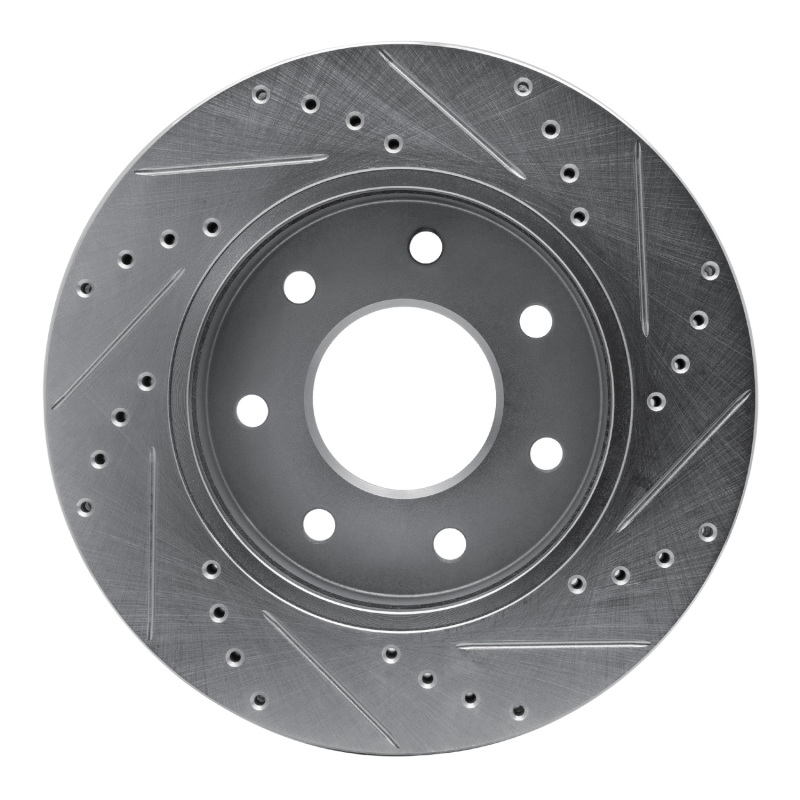 Ford F-150 Brake Rotor (1) - Front Left - R1 Concepts - Drilled & Slotted - Silver - `04-`08